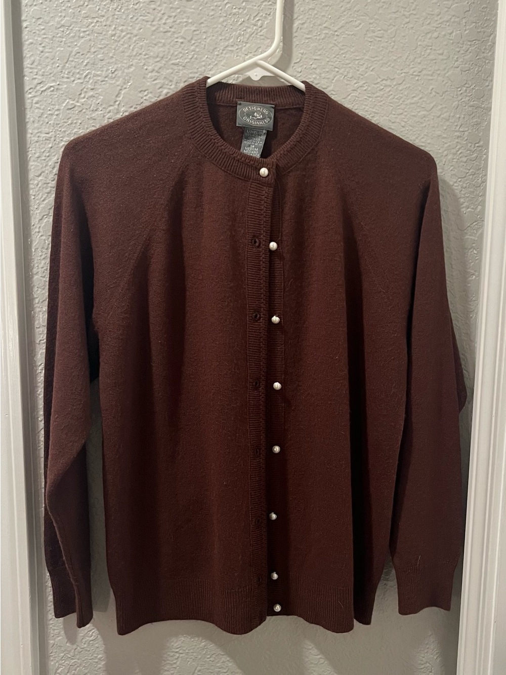 Womens Designers Originals Brown Button-Front Cardigan